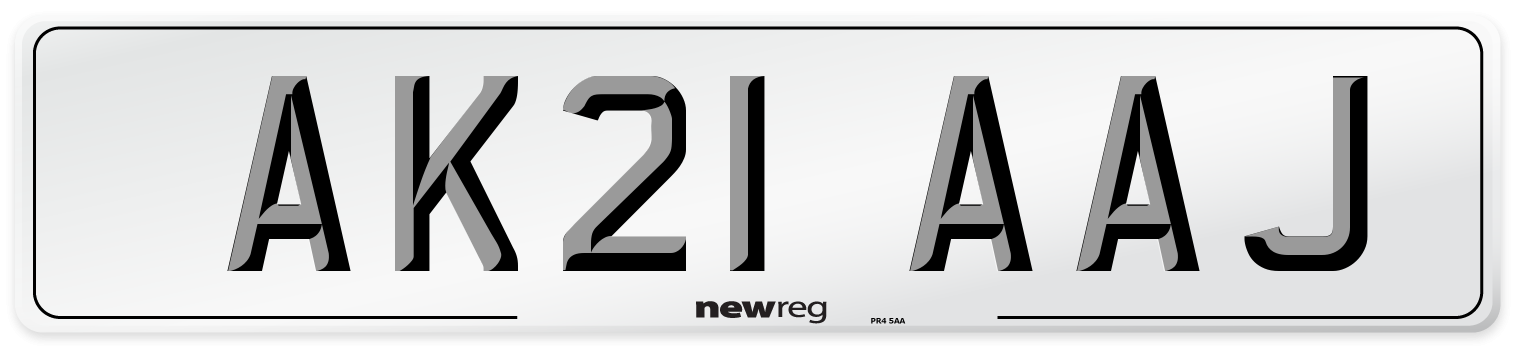 AK21 AAJ Number Plate from New Reg